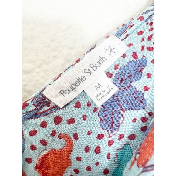 Poupette St Barth Women's Della Ruffled Mini Dress Size Medium Floral Smocked - Picture 6 of 14